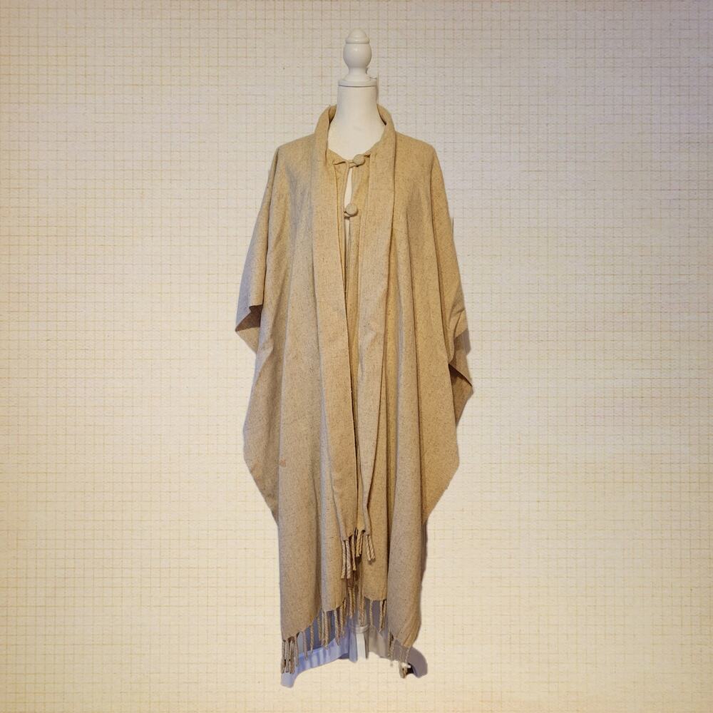 Vintage 100% Wool Hand Sewn Warm Poncho Overcoat